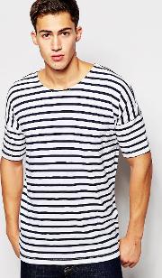 scoop neck stripe  shirt