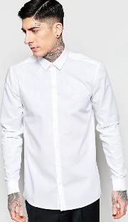 smart shirt in slim fit stretch cotton  white