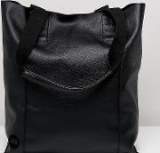 mi pac tumbled black shopper bag