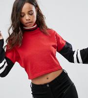 Cropped Contrast Sweater