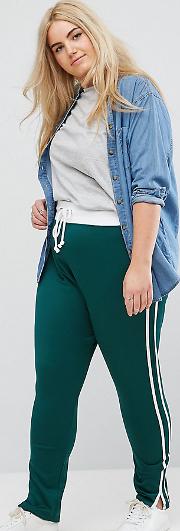 Contrast Waistband Joggers With Side Stripe