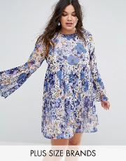 floral pleated shift dress