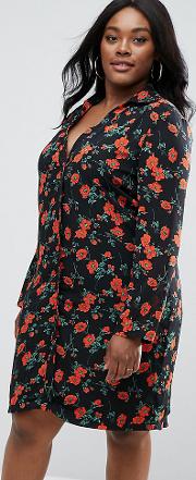 Poppy Print Shirt Dress