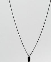 Micro Tag Necklace In Black