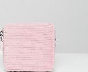 cord zip up wallet in pink
