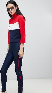 side stripe leggings  navy