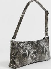 Snake Print Handbag Grey