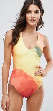 multi colour printed swimsuit