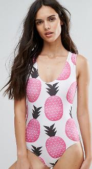 Pineapple Print Swimsuit