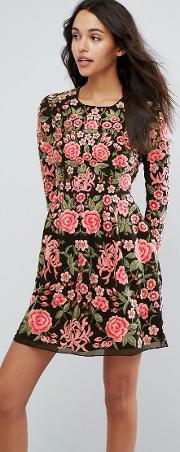 Embroidery Rose Prom Dress