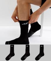 3 Pack Crew Socks In Black N5050 801 3eu Blk