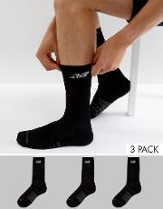 3 pack crew socks in black n5050 801 3eu blk