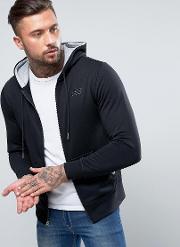 zip up hoodie in black mj63550 bk
