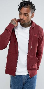 zip up hoodie in burgundy mj63550 adr