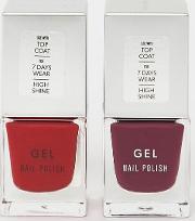 2pack nail varnish in bright red & burgundy