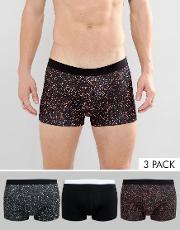 boxers with pink and grey spray wash 3 pack