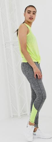 Gym Leggings With Neon Detail