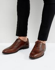 leather brogue shoes in brown