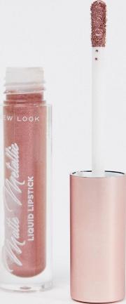 matte metallic liquid lipstick in rose gold