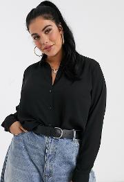 New Look Curve Button Through Blouse