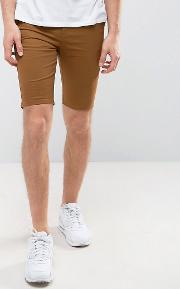 skinny fit chino shorts  tan
