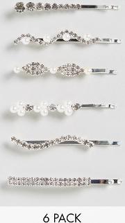 sparkle and pearl hair slides