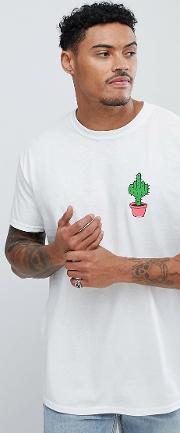 oversized cheeky cactus chest print  shirt
