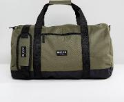 Holdall In Khaki With Contrast Panels