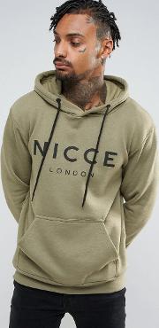 Hoodie In Green With Large Logo