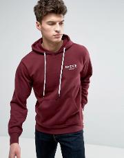 hoodie in red with chest logo