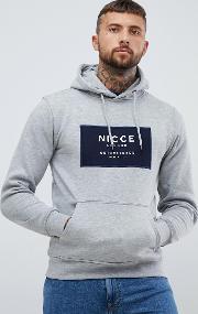 nicce box logo hoodie in grey