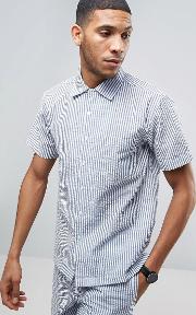 striped shirt in blue  reg fit