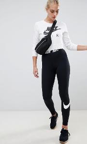 High Rise Leggings With Contrast Waistband