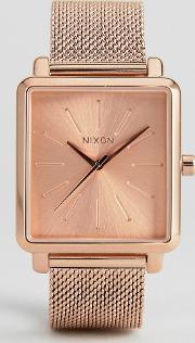 k squared mesh watch in rose gold