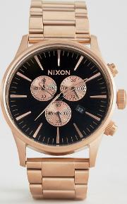 sentry chronograph watch in rose gold