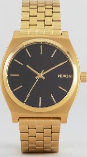 time teller bracelet watch in gold