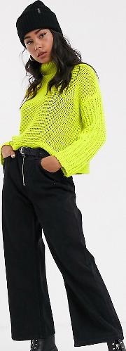 High Neck Boxy Knitted Jumper
