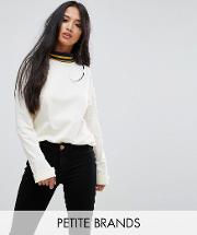 contrast roll neck top