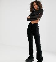 Zip Detail Cord Flared Trousers