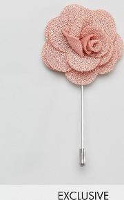 lapel pin  pink rose