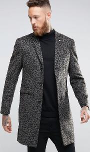 leopard print overcoat