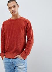 co samuel organic cotton terry sweatshirt in orange