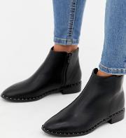 flat boots with stud detail in black