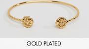 18k gold plated daisy open ended bangle