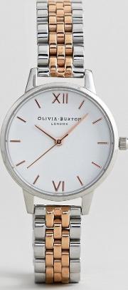 Ob16mdw25 White Midi Dial Bracelet Watch