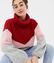 Exclusive Hand Knitted Colourblock Jumper