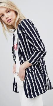 striped oversized blazer