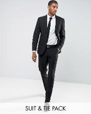 opposuits prom slim  tie in black
