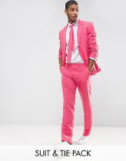 Opposuits Prom Slim  Tie In Pink