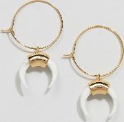 gold hoop cresent earrings